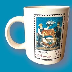 Vintage Delaware .22 Stamp Coffee Mug December 7, 1787 First State Rare Item EUC